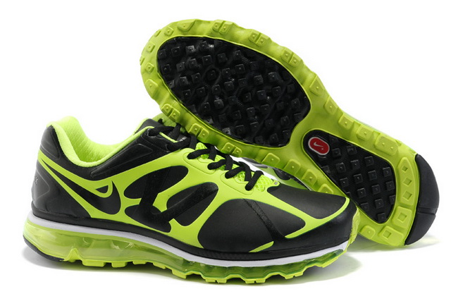 Nike Air Max 2012 Mens Leather Black Neon